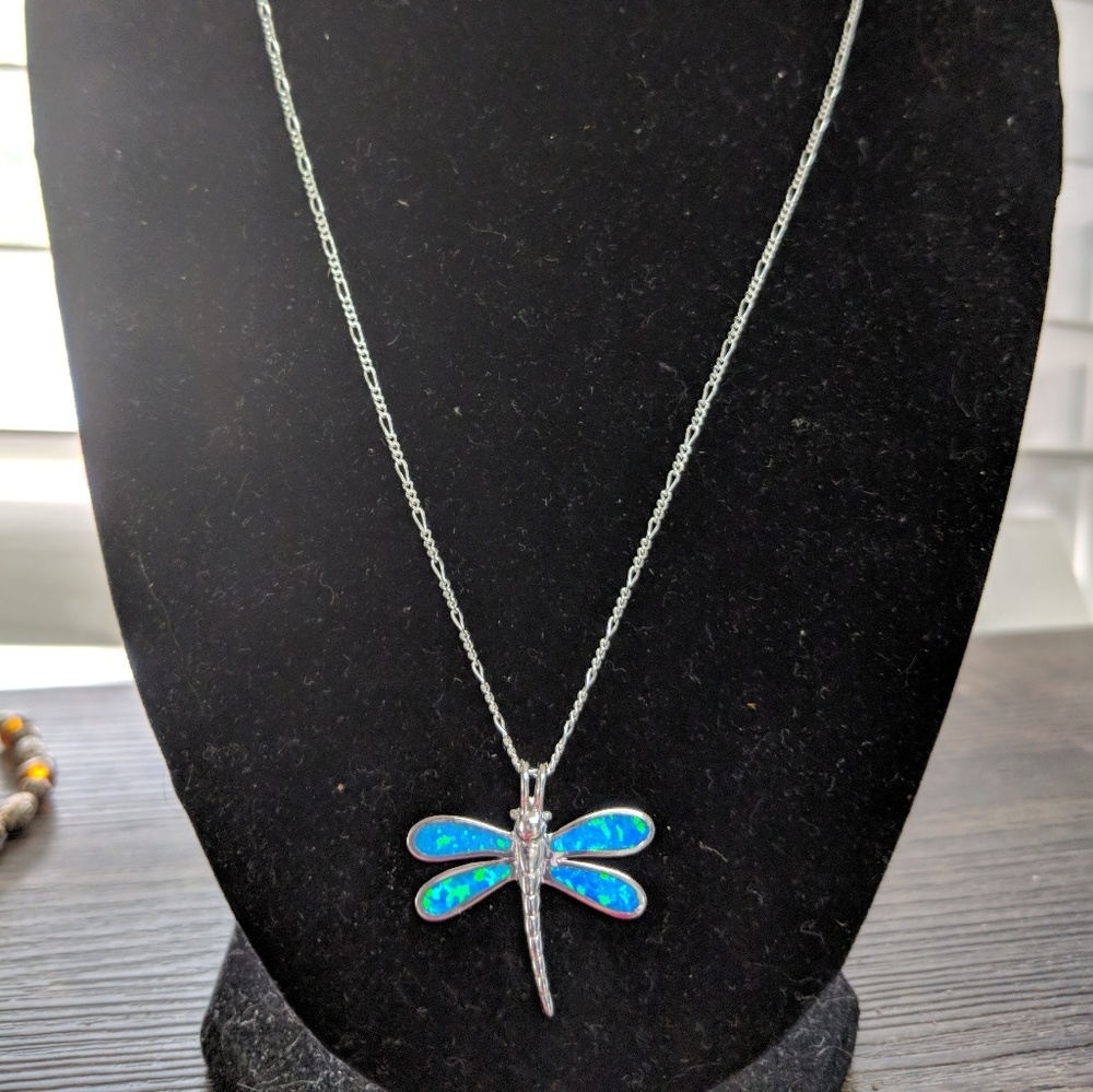 Dragonfly opal pendant